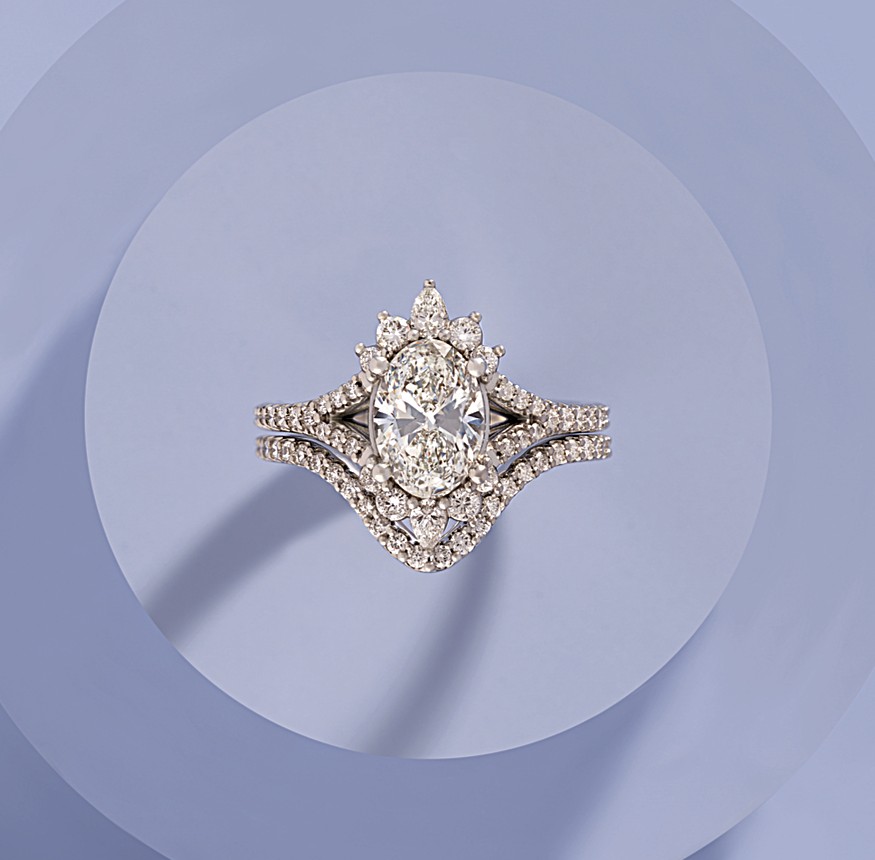 Women's wedding bands designed to coordinate with an engagement ring